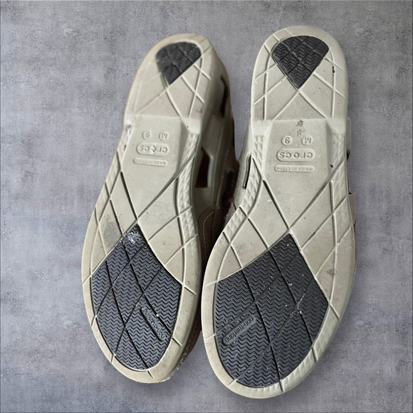 Crocs Beach Line Boat Shoes Gray/White M9 - Picture 11 of 11